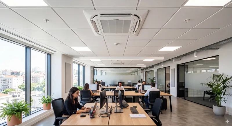 Instalação de sistema HVAC comercial