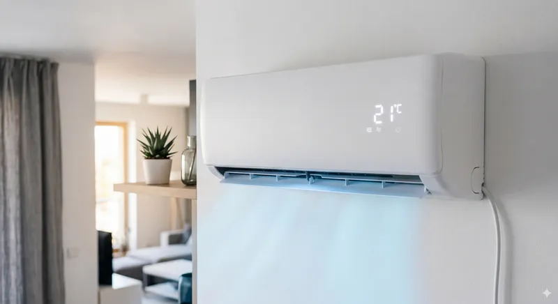 Unidade split de parede instalada