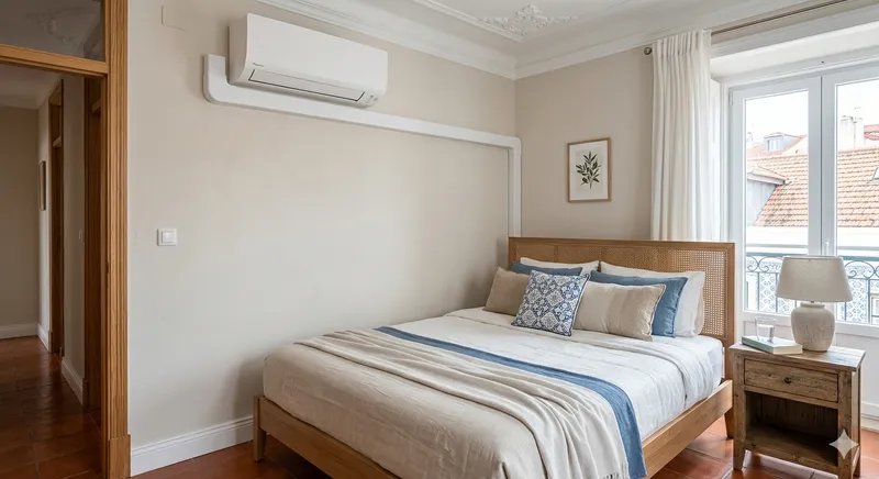 Instalação limpa de AC com tubagem oculta